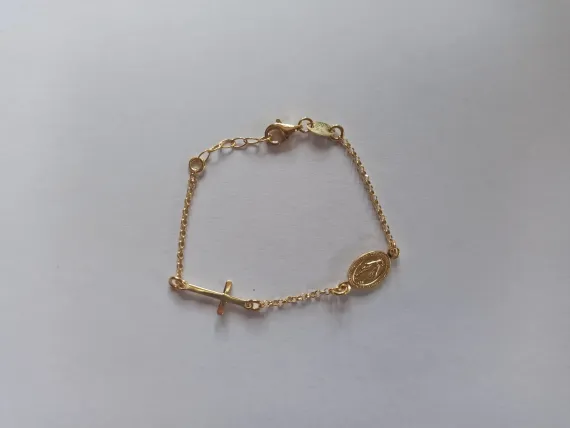 Pulsera Medalla Milagrosa + Cruz