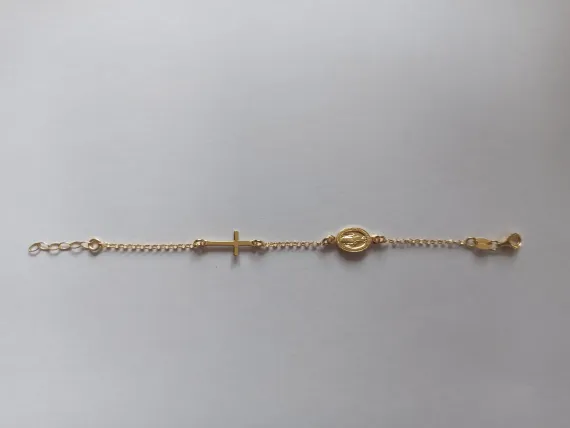 Pulsera Medalla Milagrosa + Cruz