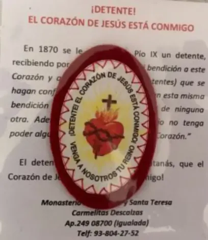 "Detente el corazón de Jesús está conmigo"