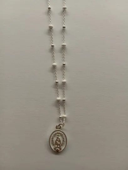 Colgante bolitas Virgen del Pilar- Plata